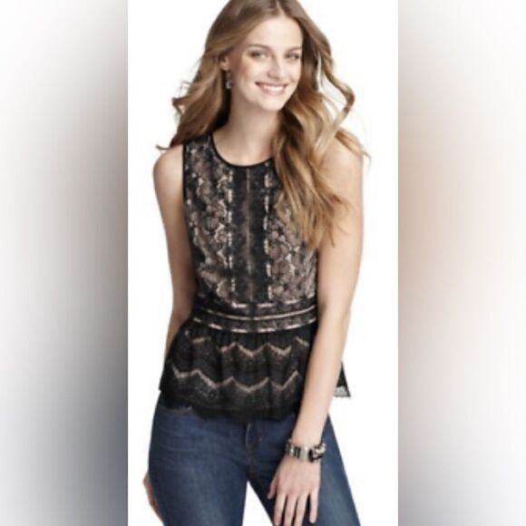 LOFT Ann Taylor Sleeveless Lace Peplum Top - Women's XSP - Picture 8 of 8